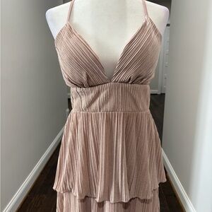 Speechless Blush Tiered Maxi Dress